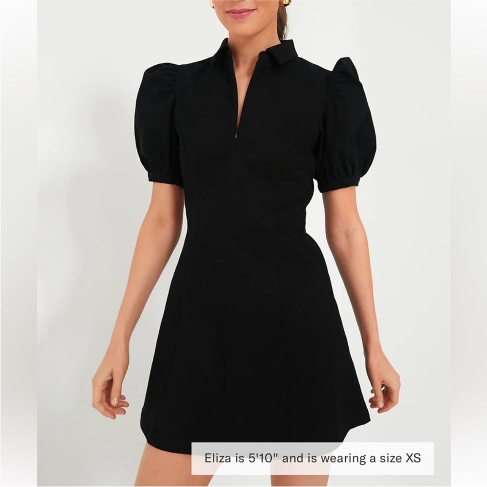 Tuckernuck Hyacinth House Black Front Zip Denim Mini Dress Size XS
